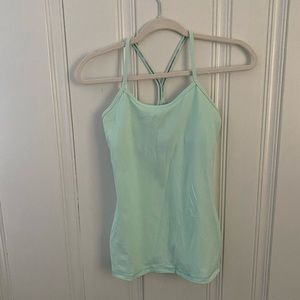 Lululemon Women's Size 4 Spaghetti Strap Striped Racerback Tank Mint Green